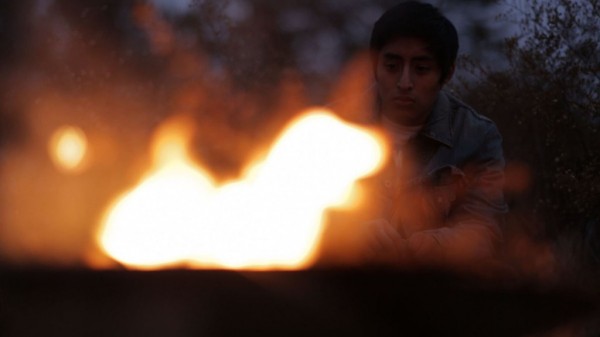 MALACHI BY THE FIRE W SUNSET